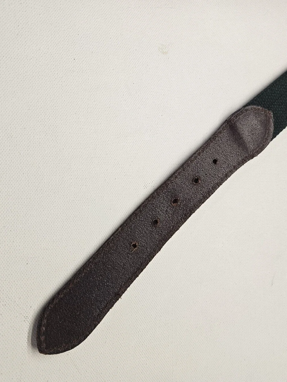Brooks Brothers Vintage Belt Mens 40 Green Brown Canvas Leather USA Preppy Golf